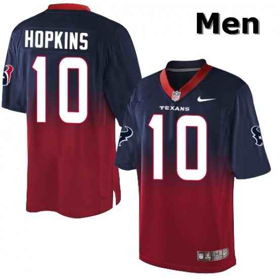 Men Nike Houston Texans 10 DeAndre Hopkins Elite NavyRed Fadeaway NFL Jersey